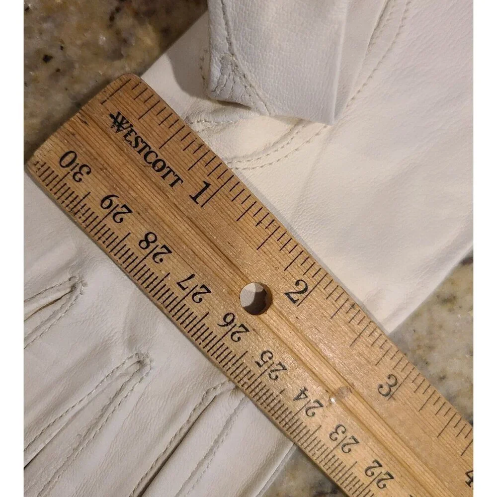 Vintage Women's Size XS-S Beige Soft Kid Leather Formal 13